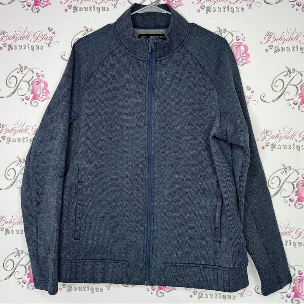 Mondetta sweater outdoor project blue navy zip up warm cozy zipper pockets comfy